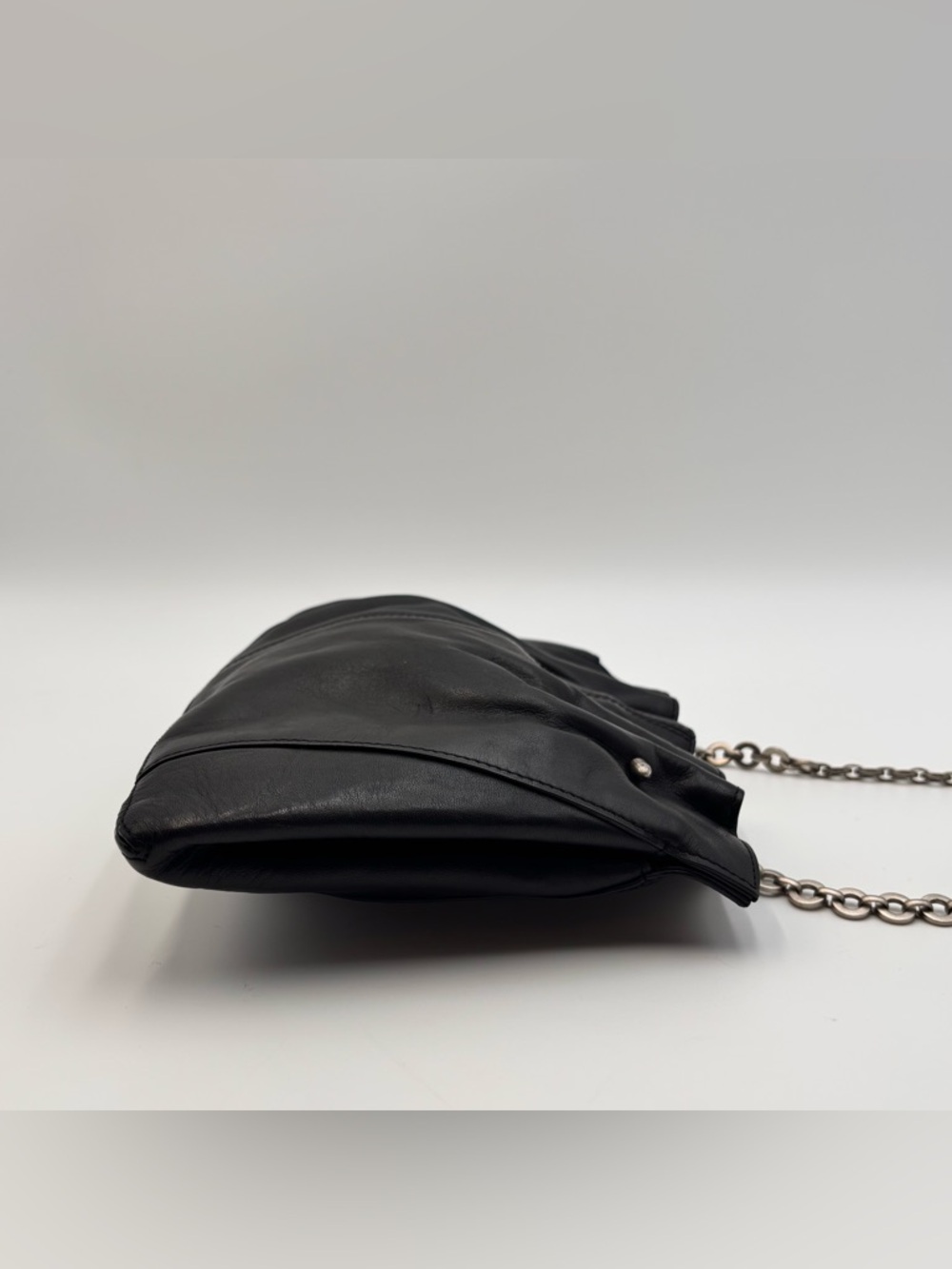 Salvatore Ferragamo Black Leather Chain Shoulder Bag - Picture 7 of 11